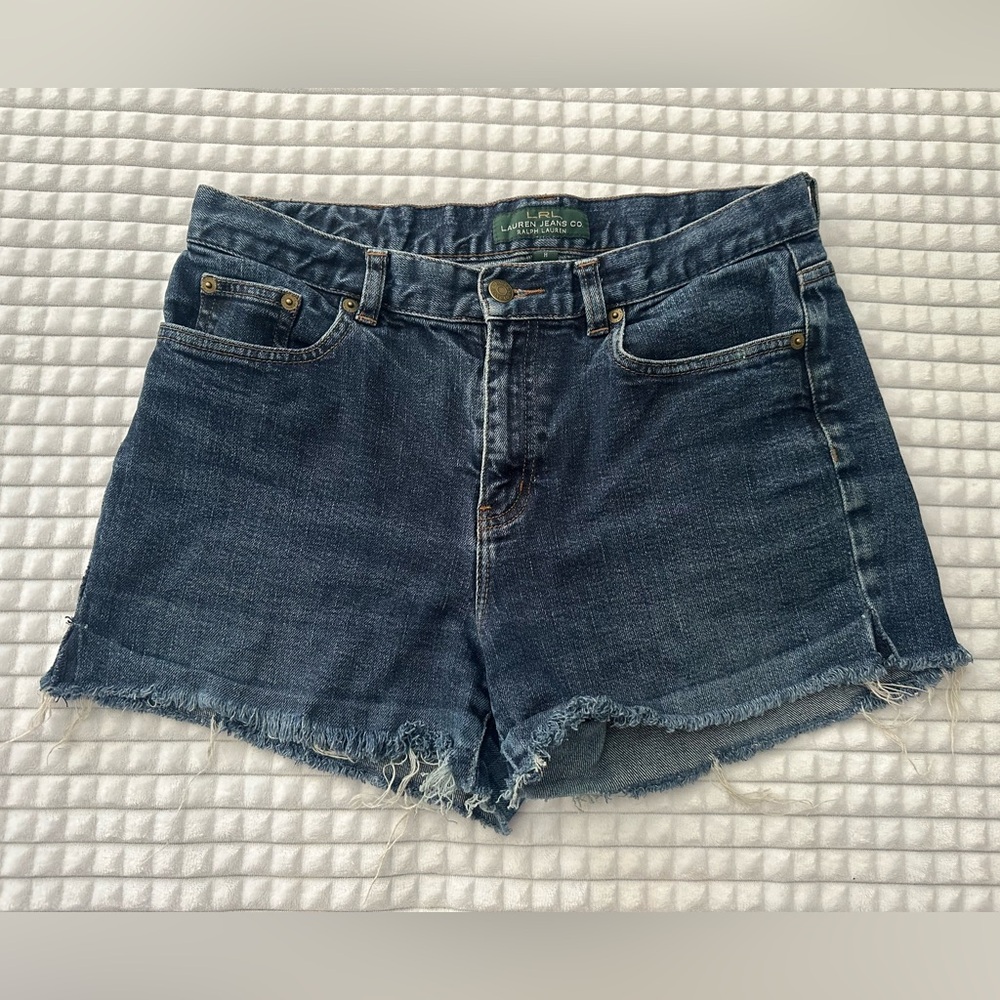 Ralph Lauren Blue Jean Shorts Frayed Hem